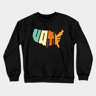 Vintage USA Map Voter Election Day Vote Gift Crewneck Sweatshirt